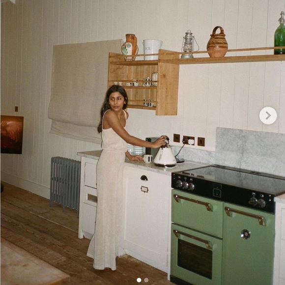 Suzie Kondi L Large Elma Flare Tank Jumpsuit Petra Oatmeal Terrycloth - Picture 2 of 8